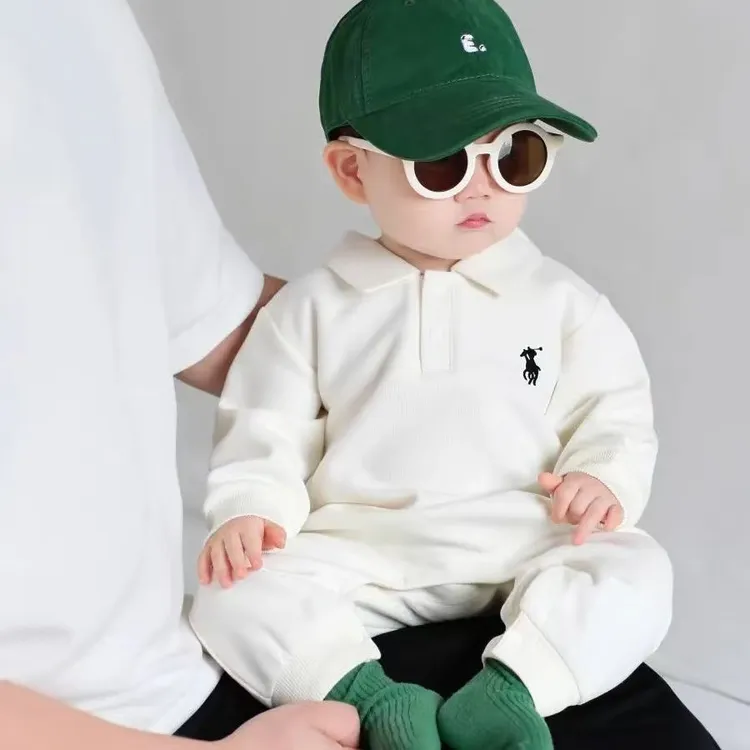 新款婴儿婴幼儿连体衣春秋男女新生儿爬服宝宝哈衣翻领外出服衣服