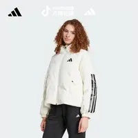 流光风 阿迪达斯男女款暖「芯」科技600蓬长款保暖连帽羽绒服JG3865