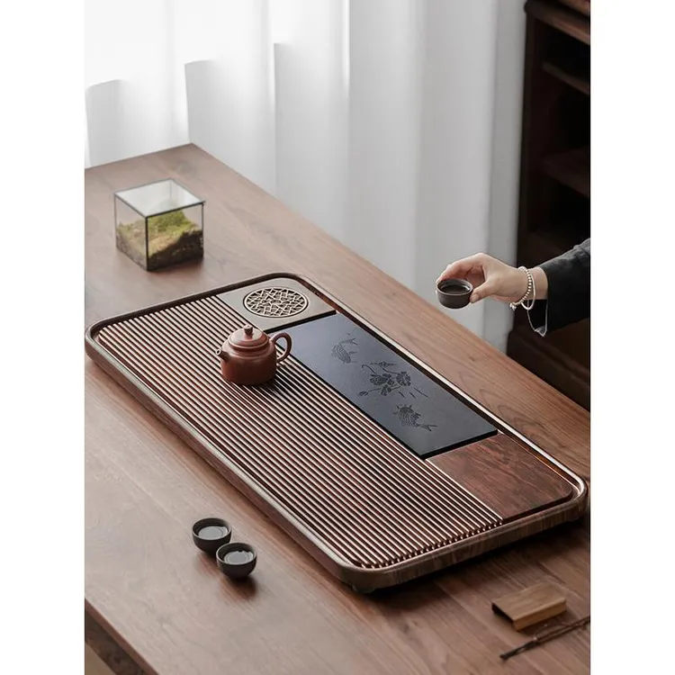 茶具茶盘家用2025新款整块电木款加厚茶几茶托盘茶海高档干泡茶台