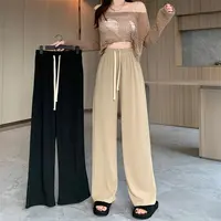 梨形身材慵懒风休闲裤女大码春秋胖MM显瘦直筒裤宽松阔腿裤13127