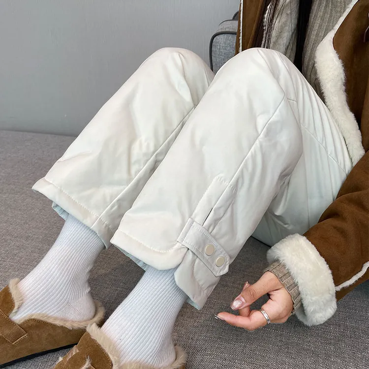 白色羽绒裤女外穿棉裤冬季2025新款东北零下40度保暖防寒极寒裤子