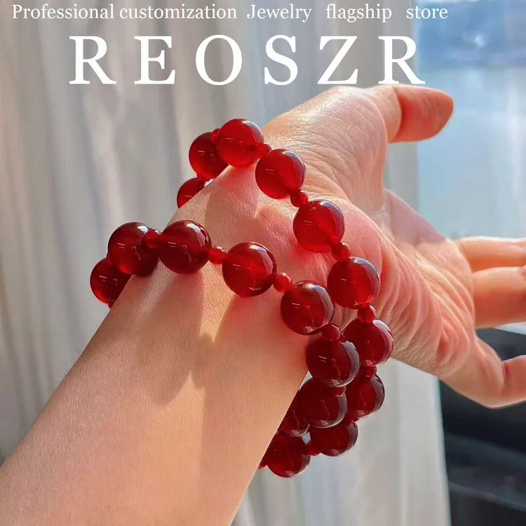 Reoszr/洛恣 手链 【妍妍】许我耀眼同款时尚红瑙串珠百搭手链