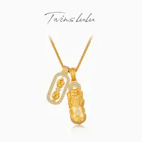TWINS LULU 镀K金 时尚古法工艺新中式貔貅项链TSJ10174