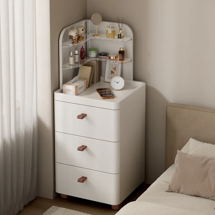 加厚抽屉式收纳柜家用客厅斗柜卧室夹缝储物柜多层床头置物柜子