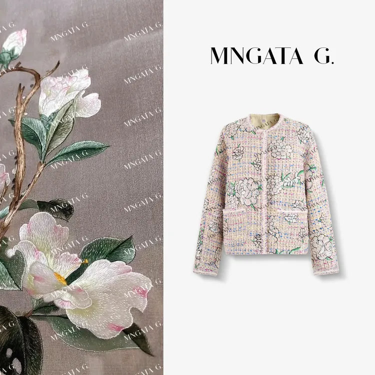 MNGATA G.宫小妍【珠绣·山茶花】白鹅绒秋冬新中式国风外套5071565