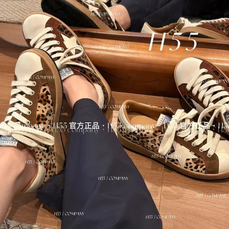H55-哈珀丛林-马毛皮豹纹做旧星星鞋3cm19-2847-RD