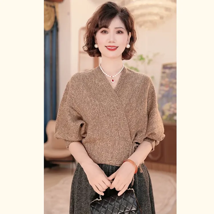 【秋】年轻妈妈秋时尚洋气2025新款洋气中老年针织上衣服