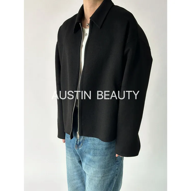 AUSTINBEAYTY【秋季新品】Ac精纺羊毛双面呢翻领简约上衣外套