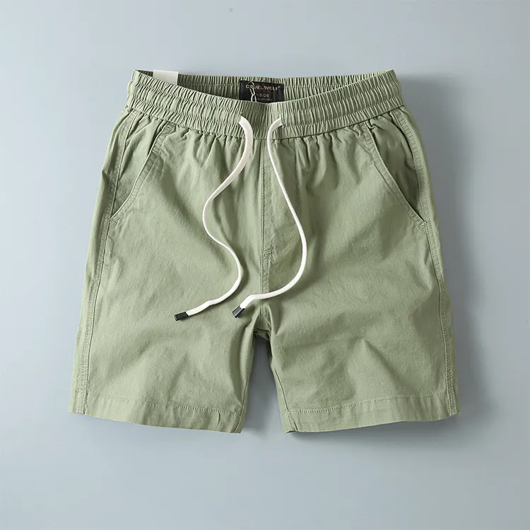 夏季短裤微弹松紧腰短裤男士美式休闲潮流直筒运动外穿宽松韩版