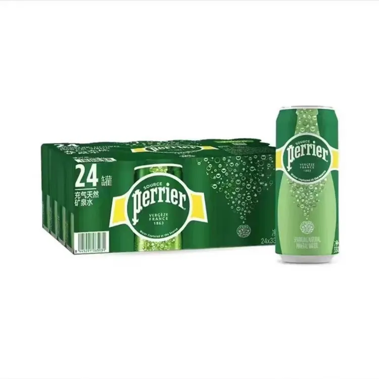 【临期】【6罐/24罐】临期法国原装进口Perrier巴黎含气气泡水330ml