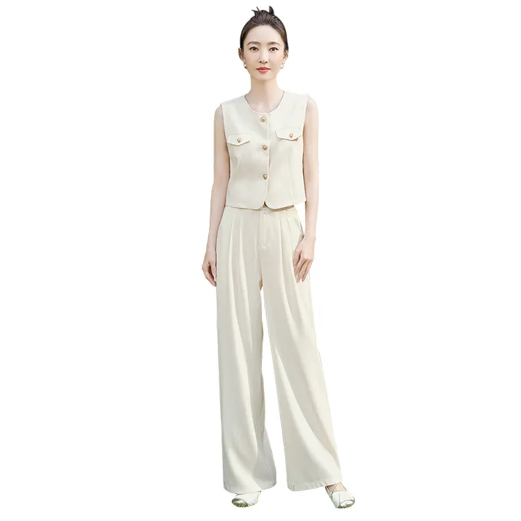 【都市气质套装】丝柏舍夏季马夹搭休闲裤高级通勤套装S51B0501N