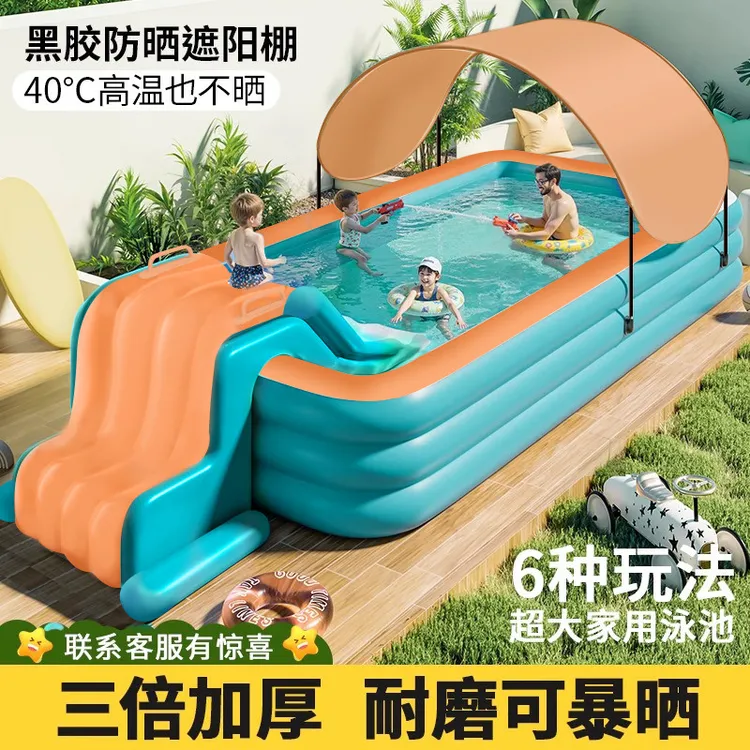 德国充气游泳池儿童宝宝婴儿室内戏水家庭大型户外水上带滑梯帐篷