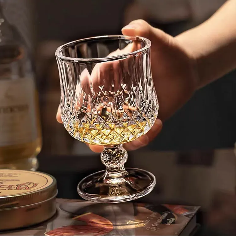 【2个装】网红复古威士忌酒杯轻奢高档家用洋酒杯白兰地酒杯果汁杯