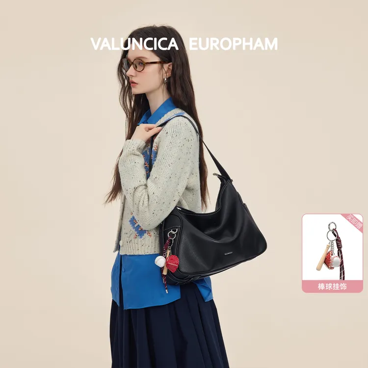 Valuncica/华伦西亚可乐包小号新款牛皮休闲托特包单肩斜挎包包女