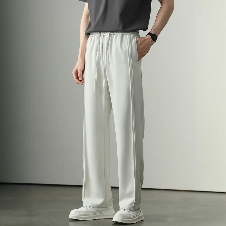 BEPERLUSEUR男士夏季轻奢百搭通勤休闲裤垂感冰丝宽松直筒长裤