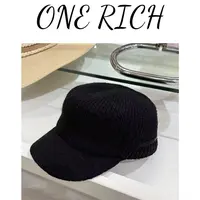 ONE RICH纯手工编织毛线平顶纯色马术帽