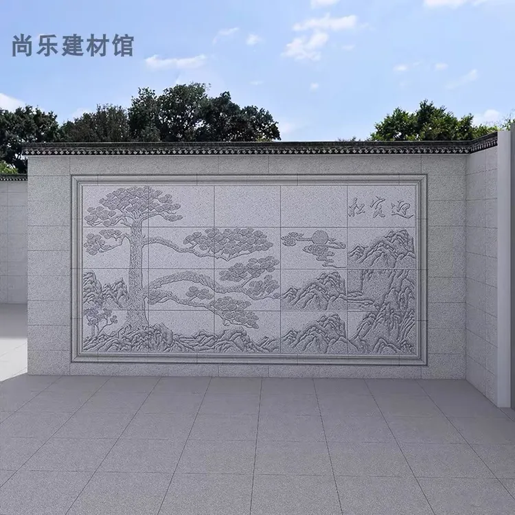 影壁墙雕花瓷砖拼花窗花浮雕花片壁画砖别墅院子外墙瓷砖照壁墙砖