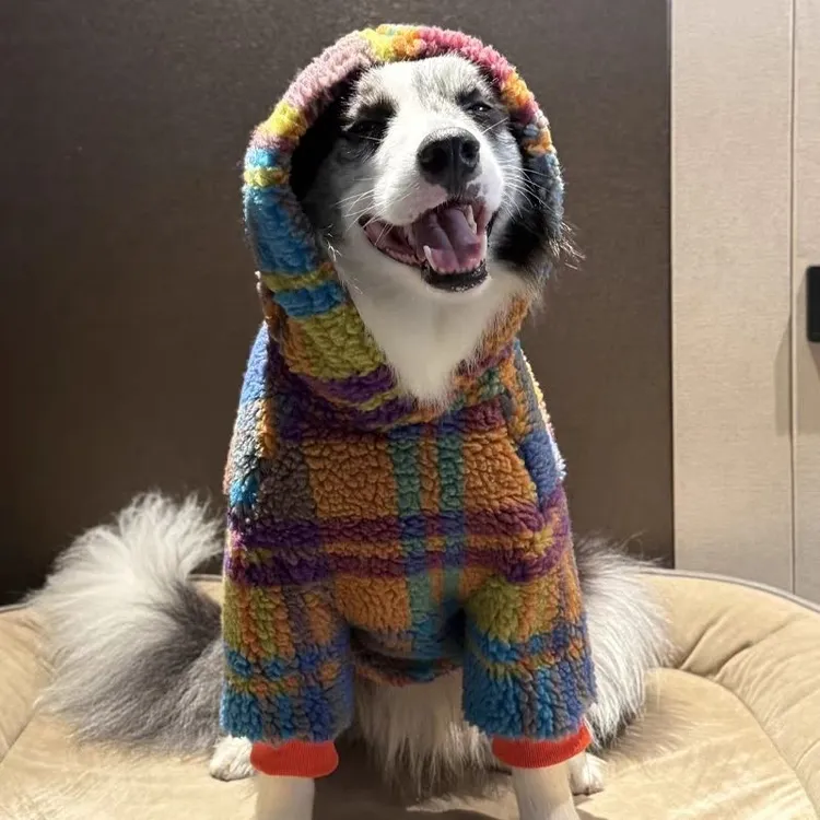 狗狗秋冬新款衣服加绒保暖可爱拉布拉多金毛萨摩耶帅气中大型犬酷