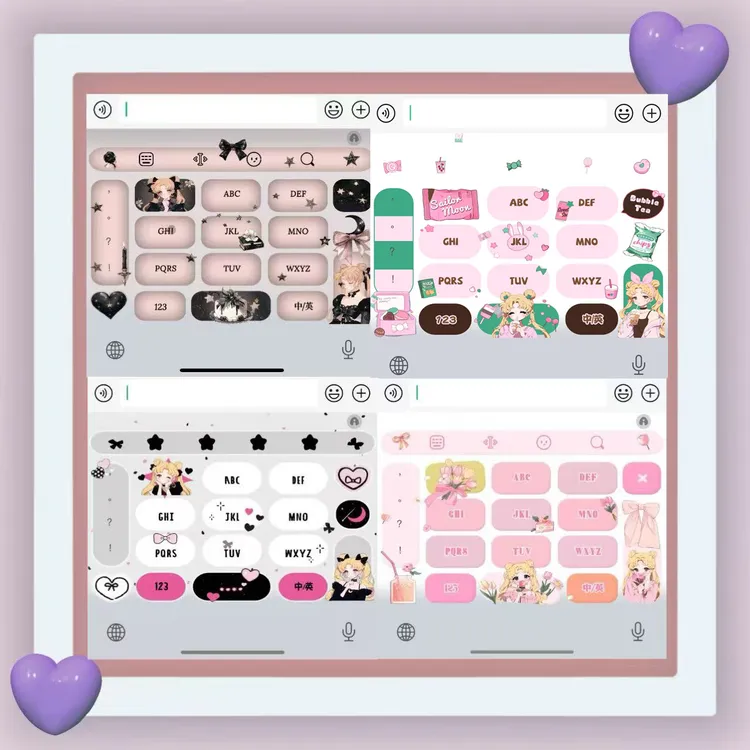 美少女系列合集/iOS苹果安卓百度输入法可爱美化双色键盘外设办公