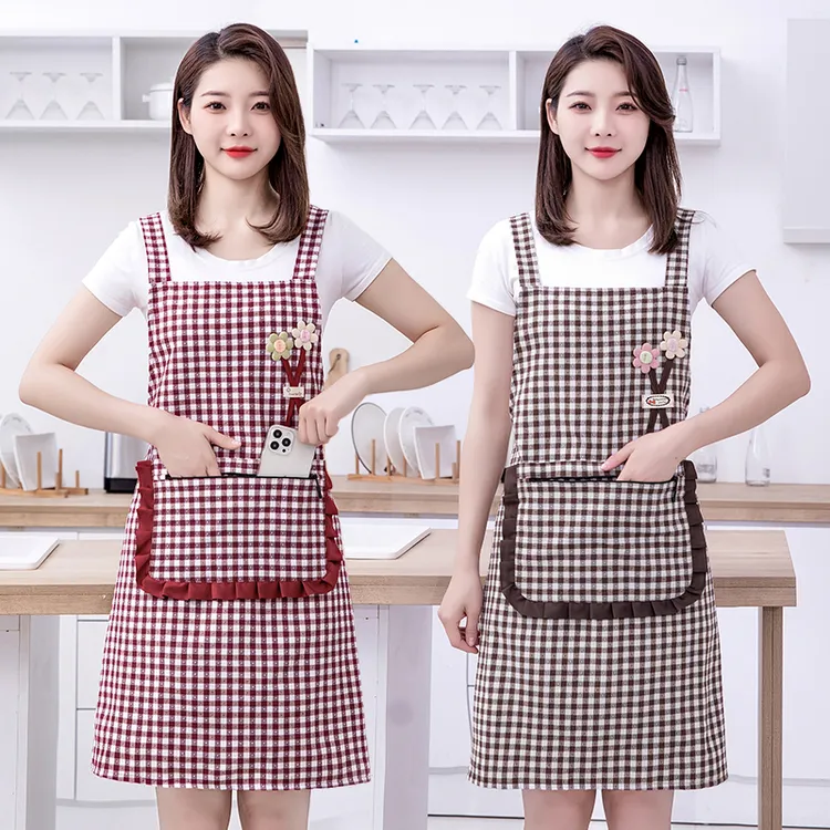 加厚棉布围裙厨房专用家用防油纯棉背带围腰男女款上班耐脏工作服