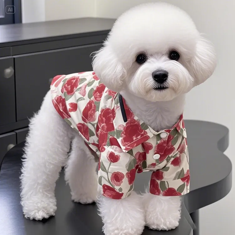 夏季薄款复古风宠物猫狗衬衫服装服饰适合泰迪比熊等中小型犬猫