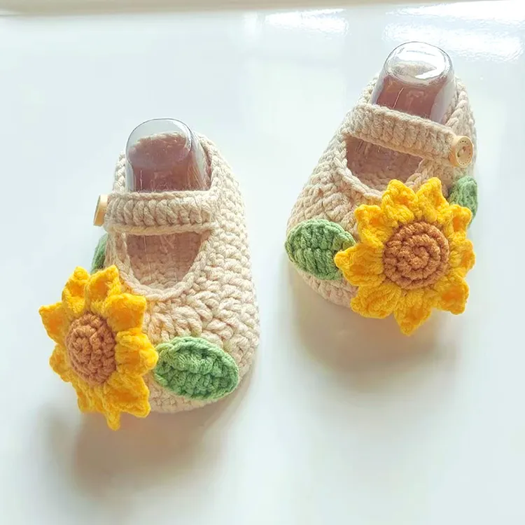 手工编织0-2岁婴儿鞋子成品钩织宝宝鞋定制男宝女宝满月百天礼物