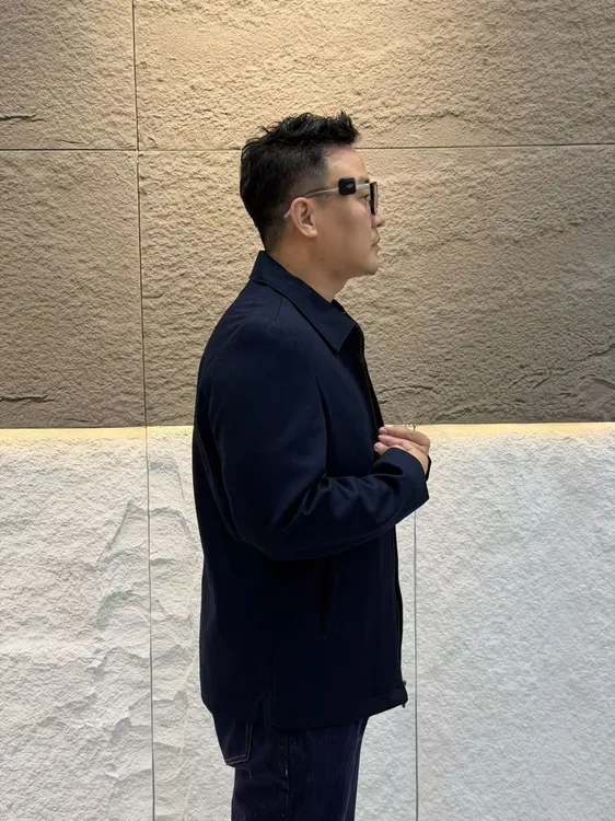 秋冬季经典简约 大码男士百搭厚款翻领 立领商务休闲夹克