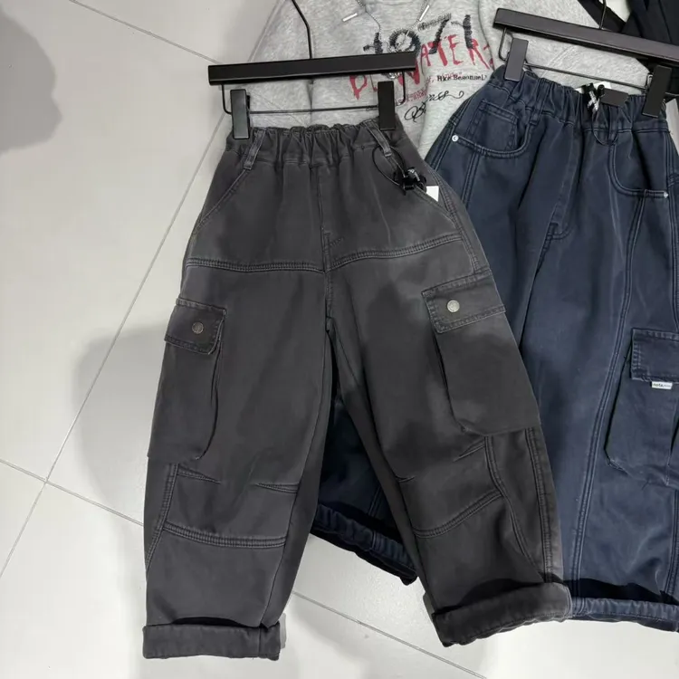 杭州六小六正版 BY LIUXIAOLIU冬季儿童加绒工装裤20261