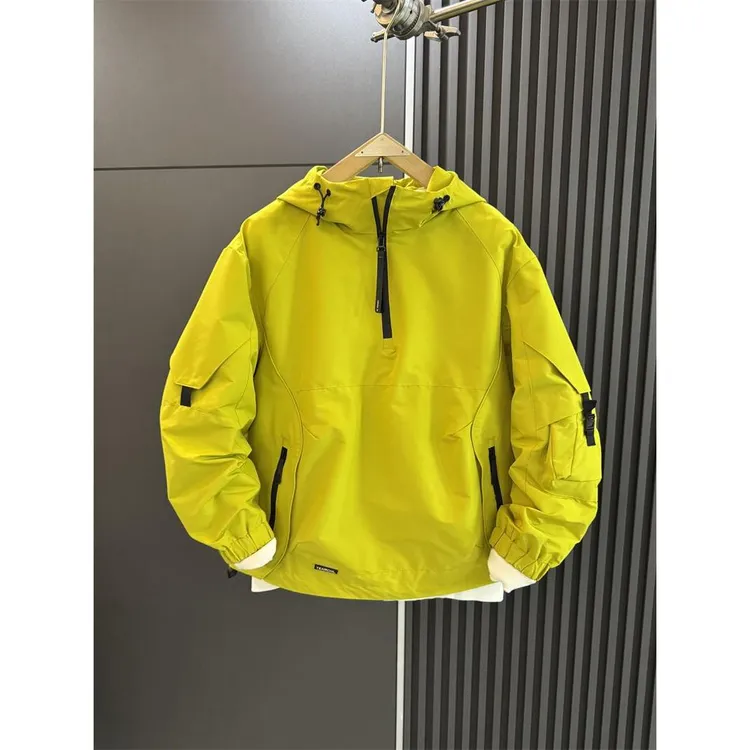 HKYC秋季功能性户外工作服套头夹克男士时髦登山夹克休闲情侣上衣