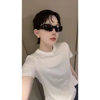 JING2025秋季新款792纯色圆领短袖T恤舒适百搭女士休闲上衣