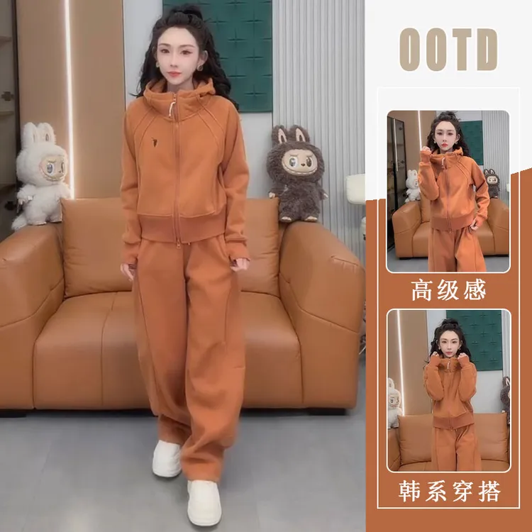 炸街运动减龄时尚套装女秋季韩版宽松显瘦时尚上衣休闲两件套潮流