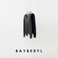 BAYBERYL老贝银迹*菱格牦牛V领气质25秋百搭针织衫ZZS5H1503-9/28