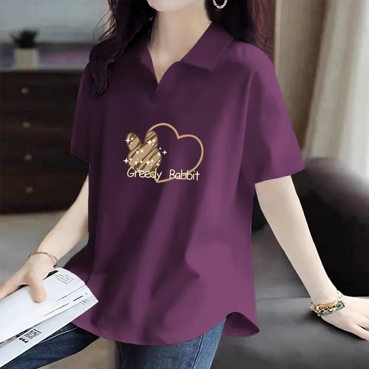 大码女装POLO衫女短袖夏季新款休闲盘mm宽松显瘦遮肉减龄翻领T恤