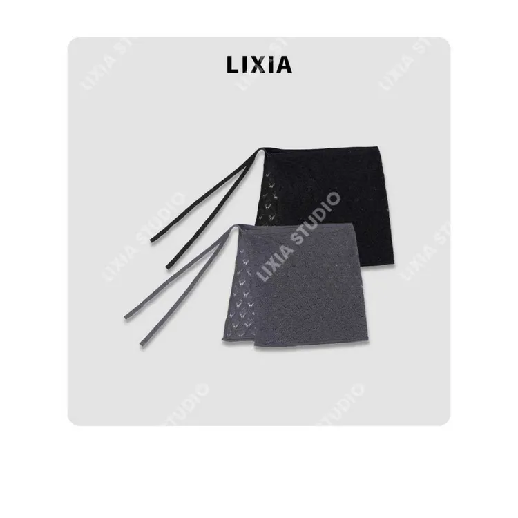LIXIA【描绘】时尚镂空腰精装饰100羊毛裙帘-D10077