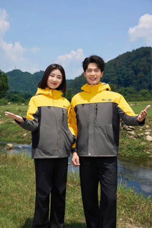 韵达快递新款工作服冬装外套冲锋衣工装防水加厚快递一体工作服