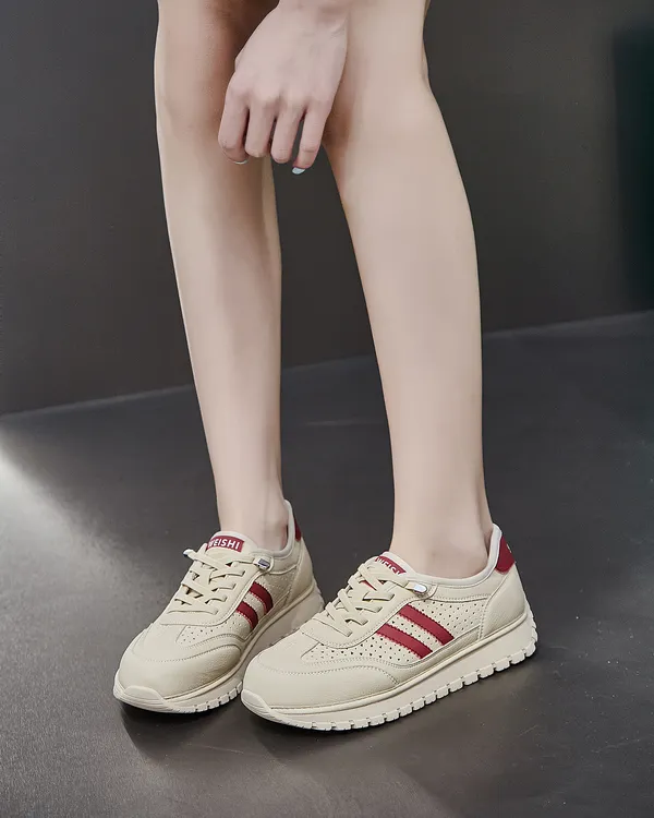 夏发女鞋2025夏季新款软底软面舒适百搭潮鞋平底低帮洞洞不磨脚