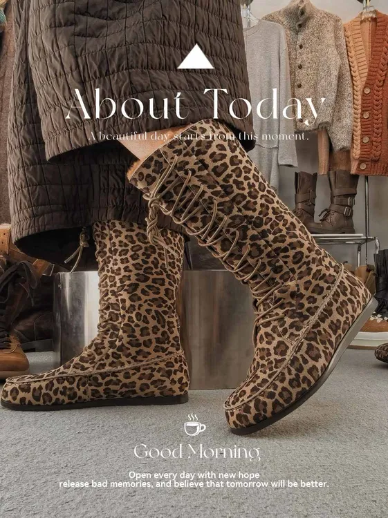 萝茜妮嫚秋冬新款时尚真皮加绒复古加厚保暖高帮女士百搭马丁靴