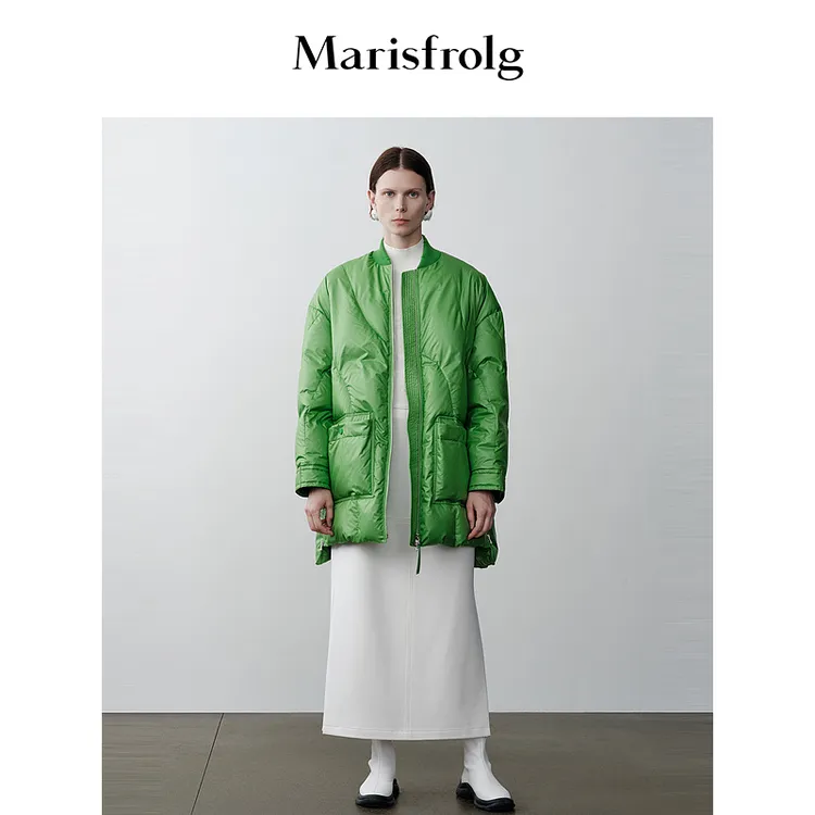 Marisfro玛丝菲尔时尚休闲绿色中长款保暖A1DE4512Y