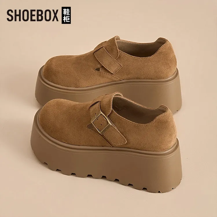 达芙妮集团旗下厚底勃肯鞋女2025秋季新款全包增高松糕一脚蹬单鞋