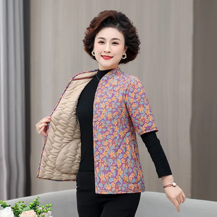 R13 R15中老年新款马甲冬季加厚保暖外套中袖D