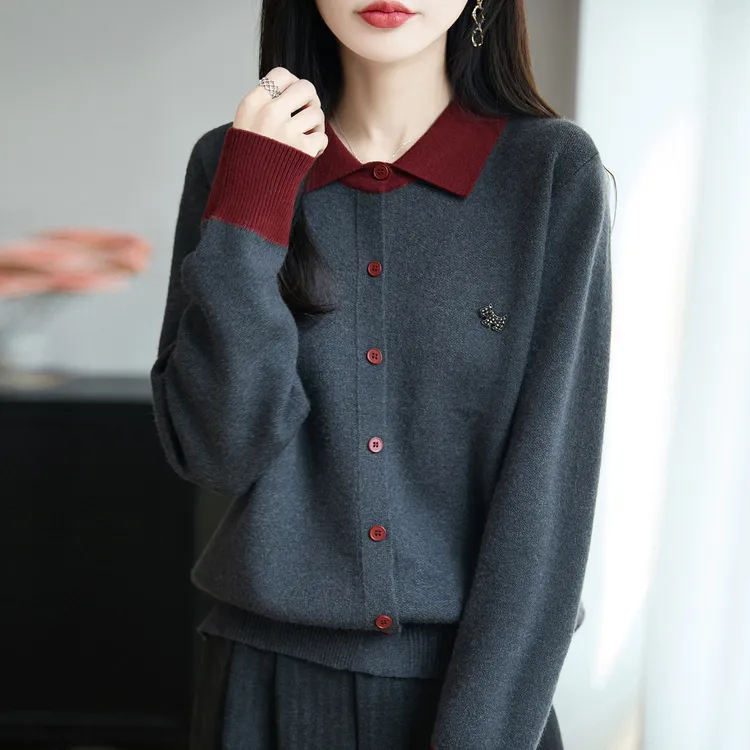 微胖mm春秋大码娃娃领毛衣女遮肚子显瘦上衣内搭可外穿针织打底衫