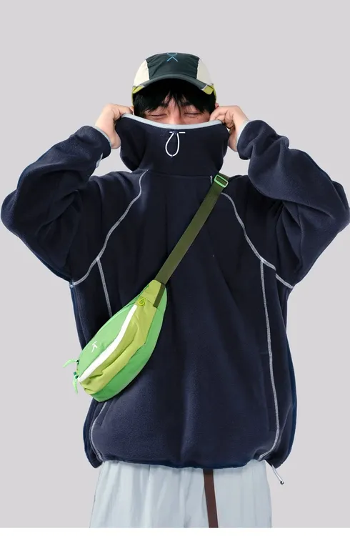 PTSJ-冬季时尚百搭保暖运动摇粒绒连帽卫衣休闲宽松上衣男女 