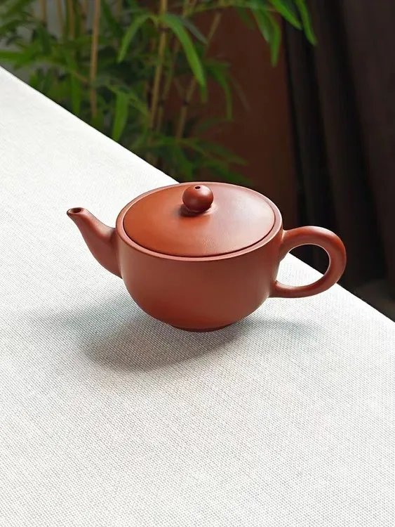 潮州原矿朱泥茶具老安顺丰收壶130毫升大开口半手工壶
