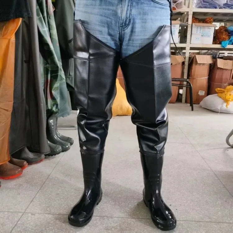 雨鞋水鞋多色长筒加厚鞋软底过膝雨靴抓鱼耐磨防水裤插秧鞋下田