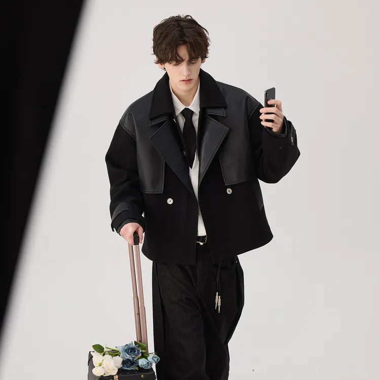 CHICERRO西西里男装新款高级感呢料外套男潮休闲宽松潮流翻领秋冬
