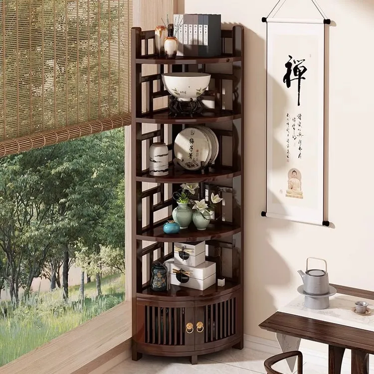 博古架小型中式转角柜置物架客厅茶柜茶叶架茶室茶架子书架展示柜