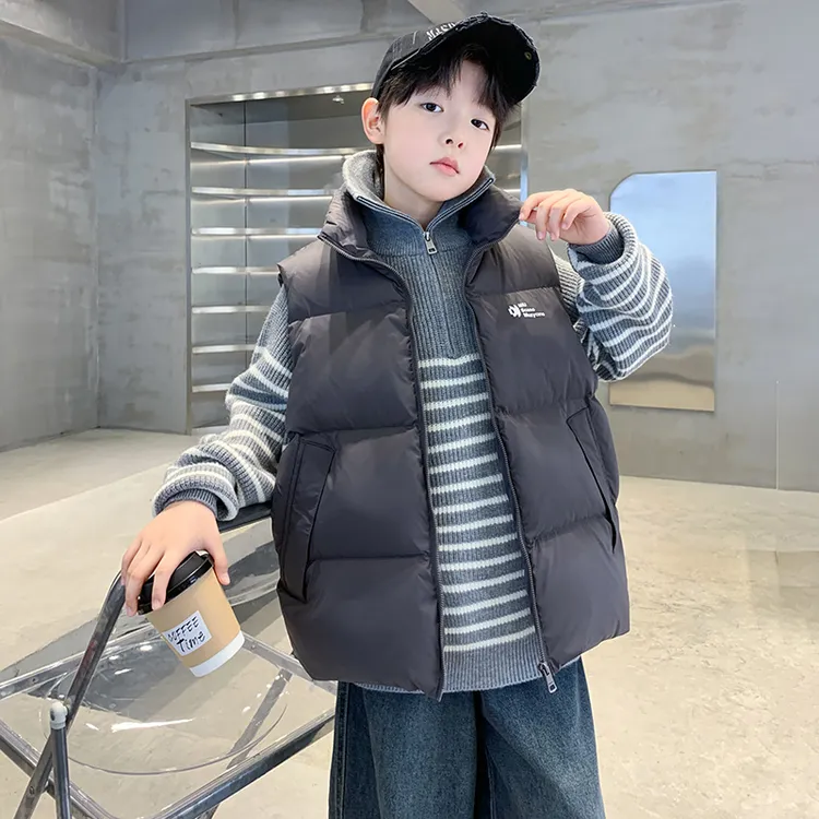 儿童装男童马甲秋冬款2025新款加厚大童男孩外穿背心冬季潮马夹