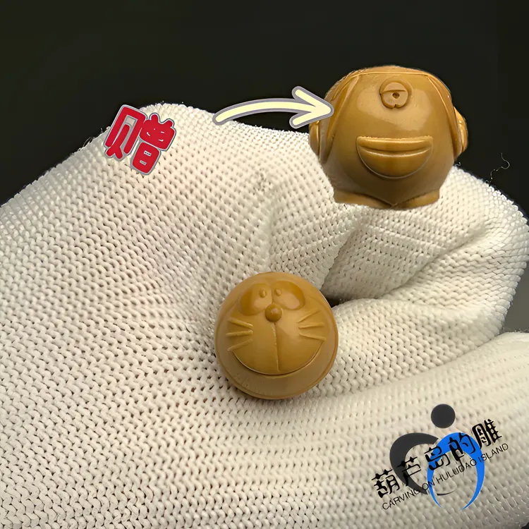 猴头核桃雕刻多啦a梦机器猫配饰尺寸15➕