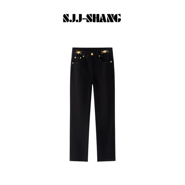 SJJ-SHANG【黑金神裤】纳米水洗奢华格调高级设计感牛仔裤q135747p