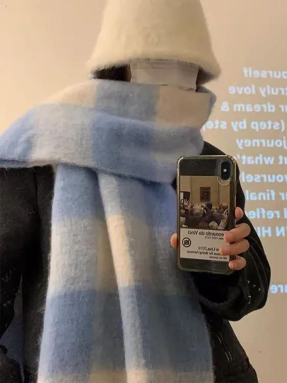 氛围感学院风百搭休闲风保暖围巾韩版学生日系复古